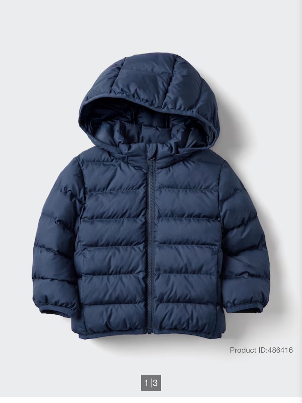 Uniqlo baby Navy Puffer PUFFTECH Jacket with Hood